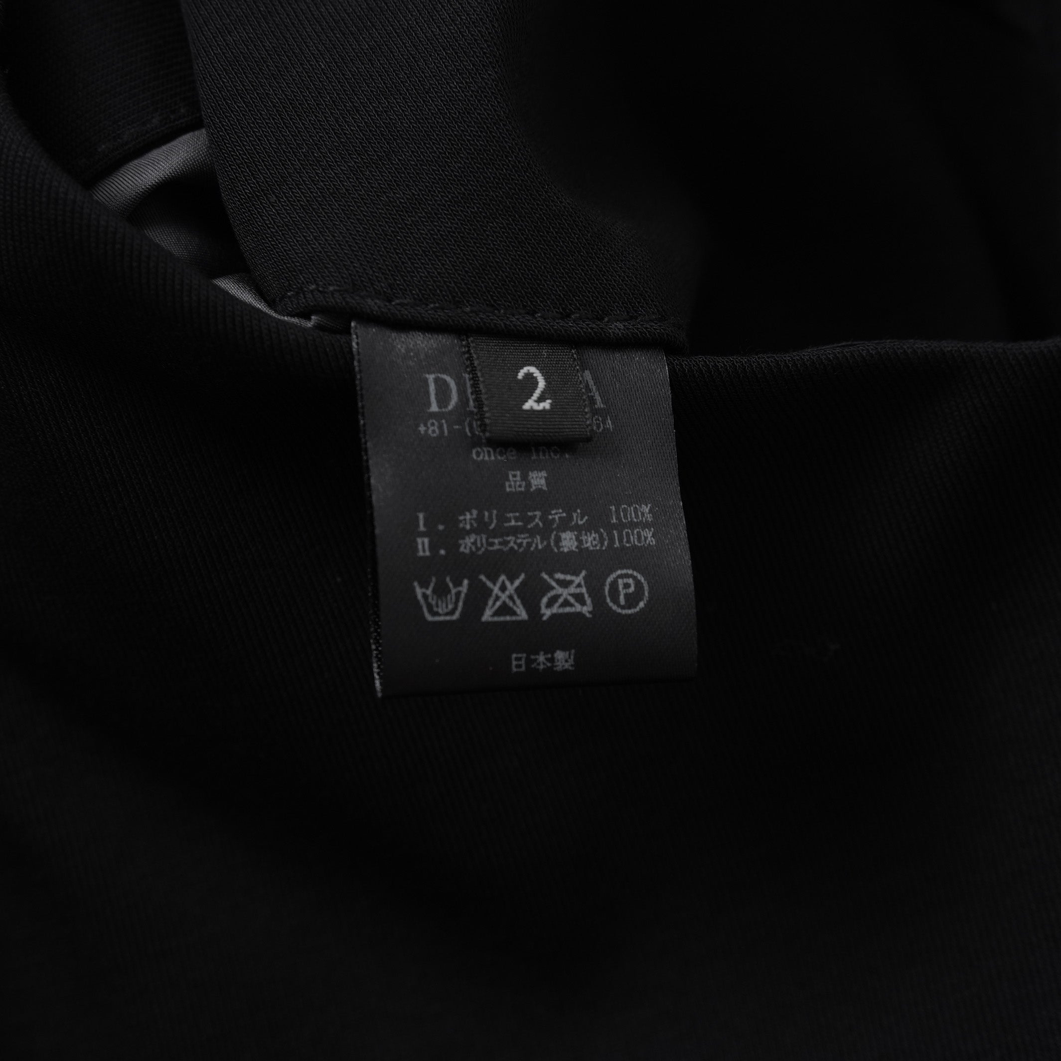 DEVOA デヴォア / 美品 24SS Slim pants water repellent polyester 4WAY ストレッチ 撥水 スリム パンツ / PTE-TBKS / size 2 (BLACK)