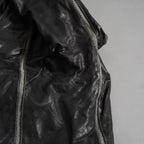 incarnation インカネーション / 22SS 美品 HORSE LEATHER HIGH NECK ZIP BLOUSON W ELASTIC LINED /size S (BLACK)