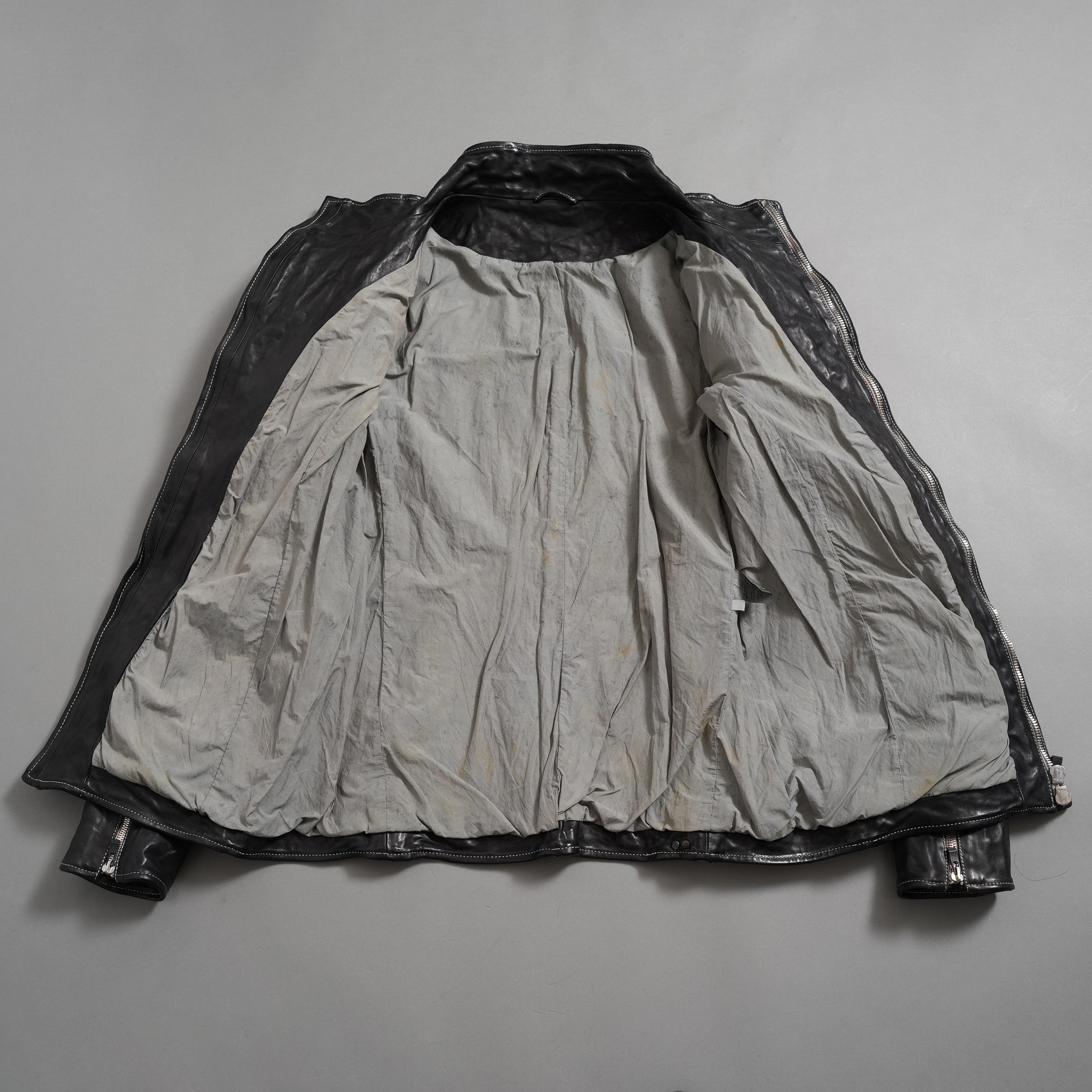 incarnation インカネーション / 22SS 美品 HORSE LEATHER HIGH NECK ZIP BLOUSON W ELASTIC LINED /size S (BLACK)