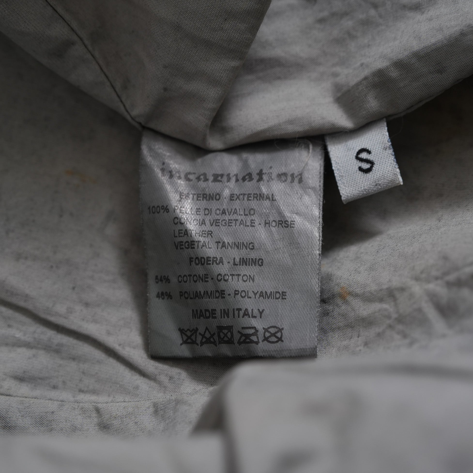 incarnation インカネーション / 22SS 美品 HORSE LEATHER HIGH NECK ZIP BLOUSON W ELASTIC LINED /size S (BLACK)