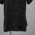 Y's ワイズ / 21SS レイヤード 半袖 ミリタリーシャツ 半袖シャツ / YD-B05-004 / size 3　（BLACK)