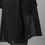 Y's ワイズ / 21SS レイヤード 半袖 ミリタリーシャツ 半袖シャツ / YD-B05-004 / size 3　（BLACK)