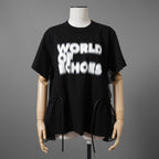 sacai サカイ / 21SS 美品 シフォンロゴカットソー 半袖Tシャツ / 21-05573 / size 2 (BLACK)