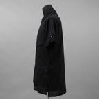 Y's ワイズ / 21SS レイヤード 半袖 ミリタリーシャツ 半袖シャツ / YD-B05-004 / size 3　（BLACK)