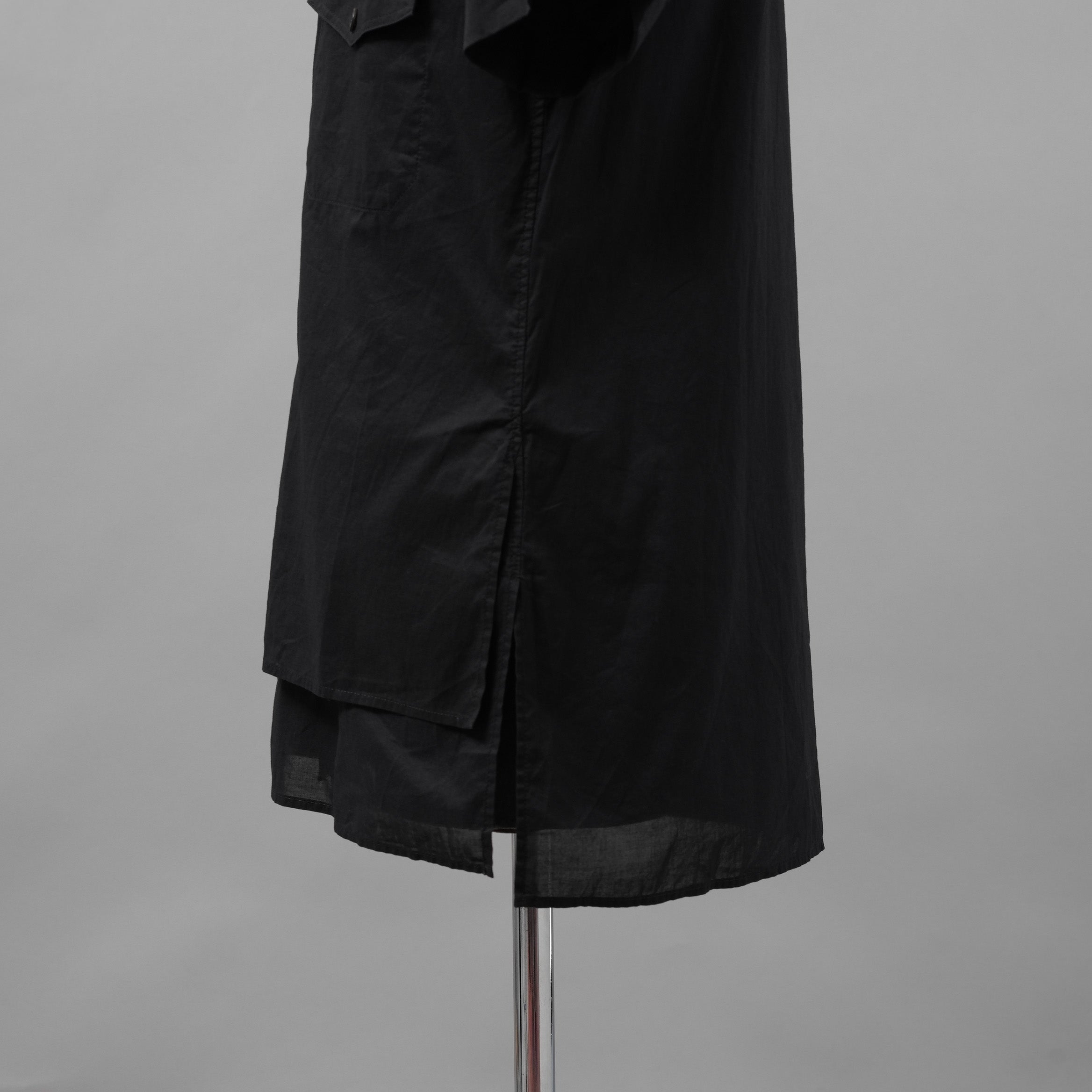 Y's ワイズ / 21SS レイヤード 半袖 ミリタリーシャツ 半袖シャツ / YD-B05-004 / size 3　（BLACK)