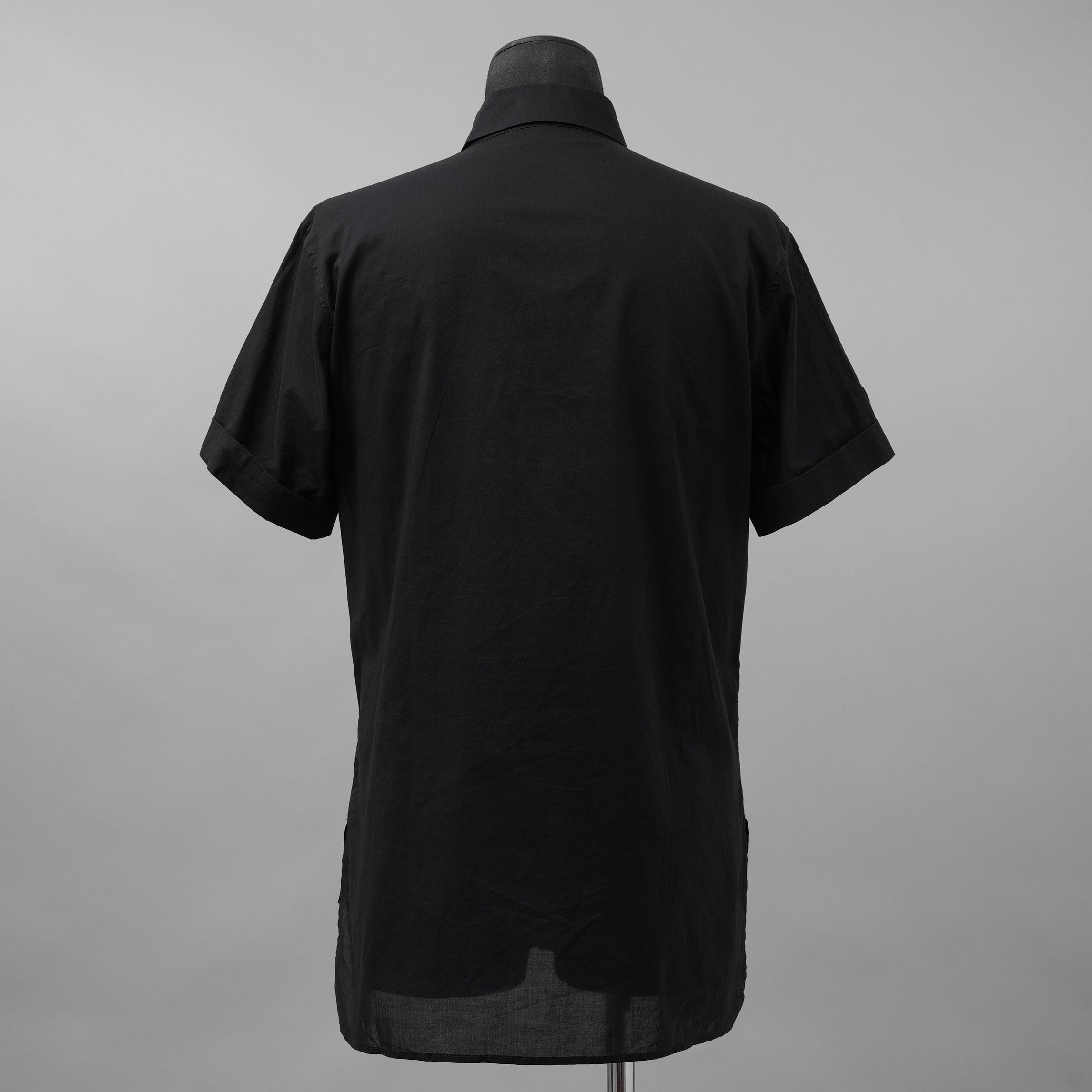 Y's ワイズ / 21SS レイヤード 半袖 ミリタリーシャツ 半袖シャツ / YD-B05-004 / size 3　（BLACK)