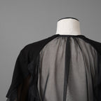 sacai サカイ / 21SS 美品 シフォンロゴカットソー 半袖Tシャツ / 21-05573 / size 2 (BLACK)