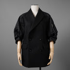 未使用 sacai サカイ / 23AW Wool Melton x Nylon Twill Jacket ウールメルトン×ナイロンツイル ジャケット / 23-06925 / size 1 (BLACK) レディース