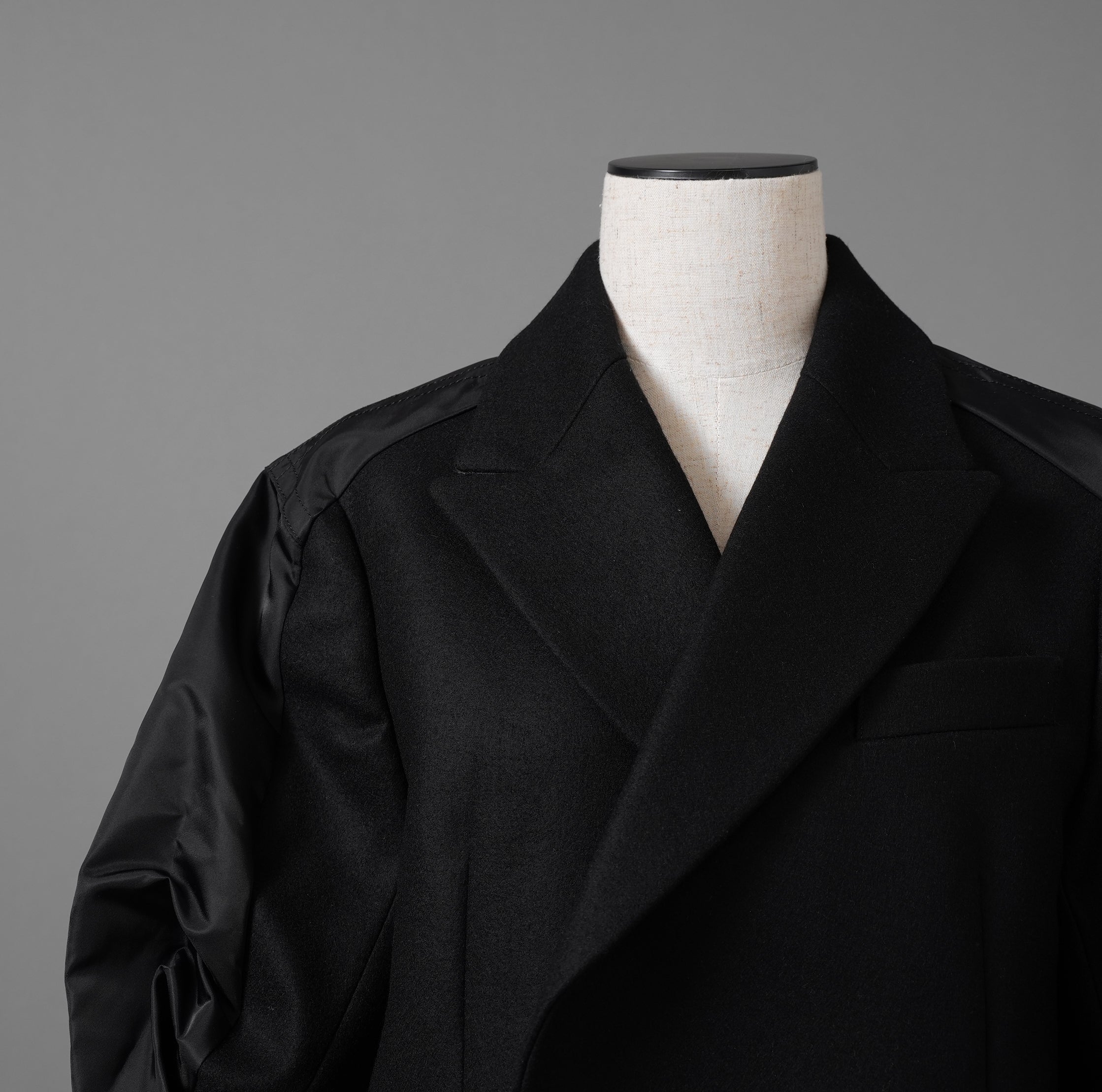 未使用 sacai サカイ / 23AW Wool Melton x Nylon Twill Jacket ウールメルトン×ナイロンツイル ジャケット / 23-06925 / size 1 (BLACK) レディース