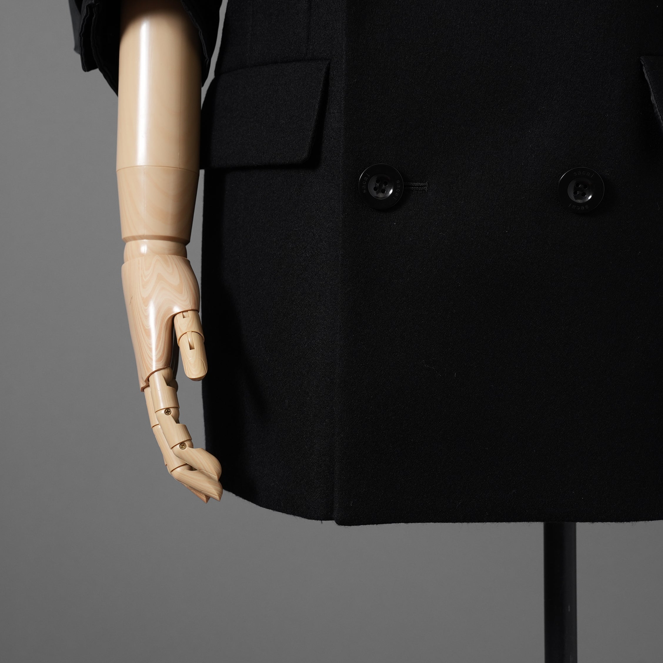 未使用 sacai サカイ / 23AW Wool Melton x Nylon Twill Jacket ウールメルトン×ナイロンツイル ジャケット / 23-06925 / size 1 (BLACK) レディース