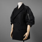 未使用 sacai サカイ / 23AW Wool Melton x Nylon Twill Jacket ウールメルトン×ナイロンツイル ジャケット / 23-06925 / size 1 (BLACK) レディース