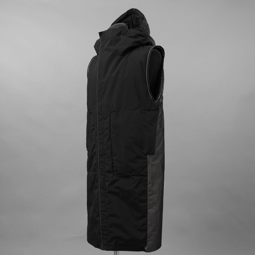 未使用品 taichi murakami タイチムラカミ / 24AW HIGHNECK LONG VEST PRIMALOFT ハイネックベスト プリマロフト ベスト / 23261004 / size 6 (BLACK × GRAY)
