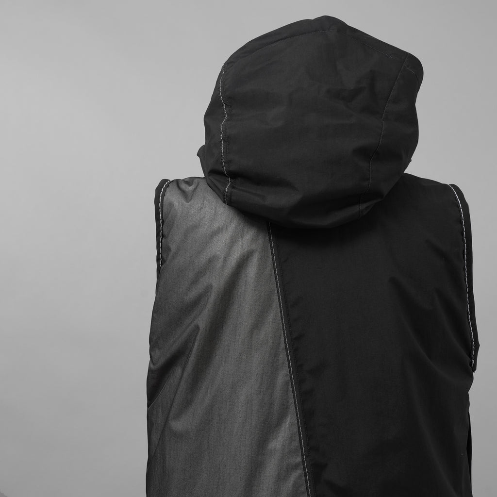 未使用品 taichi murakami タイチムラカミ / 24AW HIGHNECK LONG VEST PRIMALOFT ハイネックベスト プリマロフト ベスト / 23261004 / size 6 (BLACK × GRAY)