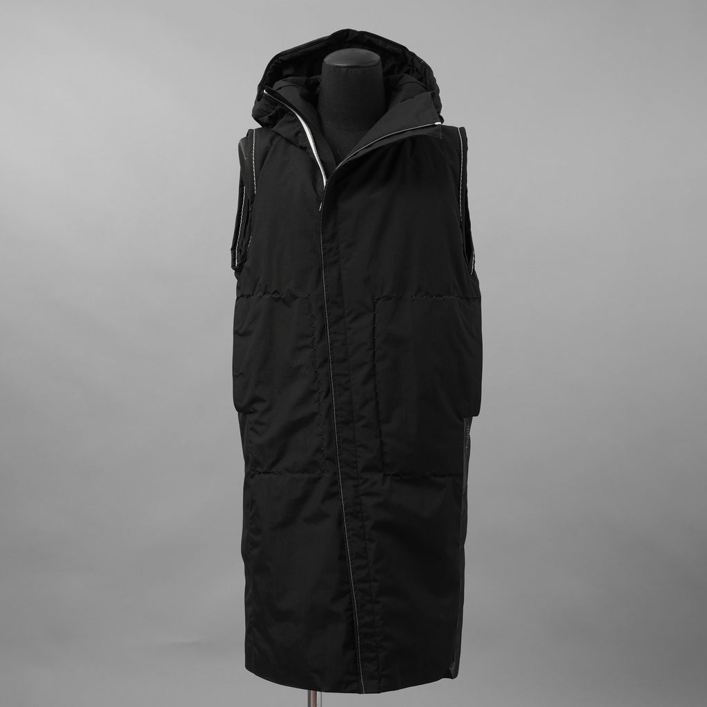 未使用品 taichi murakami タイチムラカミ / 24AW HIGHNECK LONG VEST PRIMALOFT ハイネックベスト プリマロフト ベスト / 23261004 / size 6 (BLACK × GRAY)