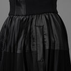 sacai サカイ/ 21SS / 異素材ドッキング プリーツスカート ロング イージーウエスト / 21-05399 /size1 (BLACK)
