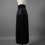 sacai サカイ/ 21SS / 異素材ドッキング プリーツスカート ロング イージーウエスト / 21-05399 /size1 (BLACK)