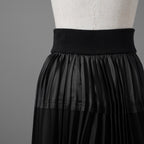 sacai サカイ/ 21SS / 異素材ドッキング プリーツスカート ロング イージーウエスト / 21-05399 /size1 (BLACK)