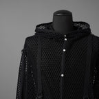 blackmeans ブラックミーンズ / 24SS 美品 メッシュ フーデット ロング ジャケット / 945-79GT-96-1 / size 3 (BLACK)