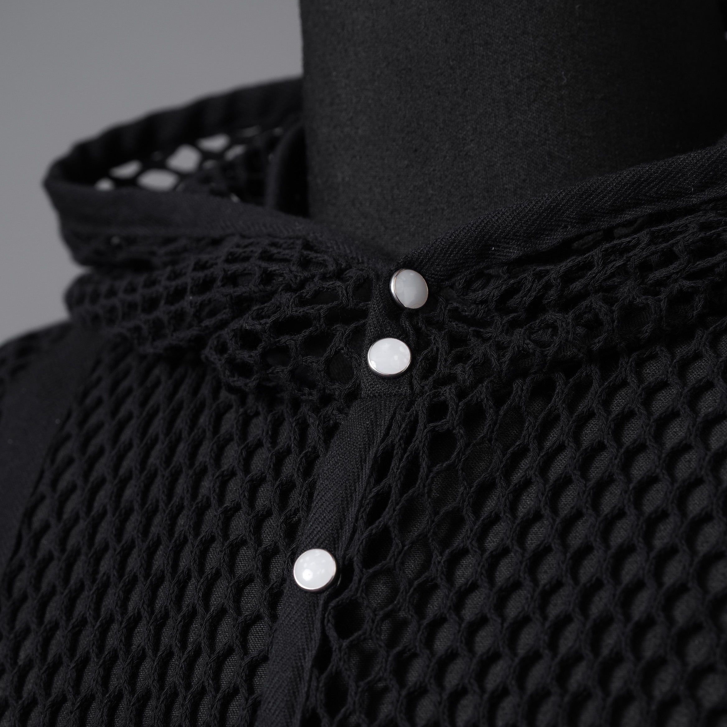 blackmeans ブラックミーンズ / 24SS 美品 メッシュ フーデット ロング ジャケット / 945-79GT-96-1 / size 3 (BLACK)