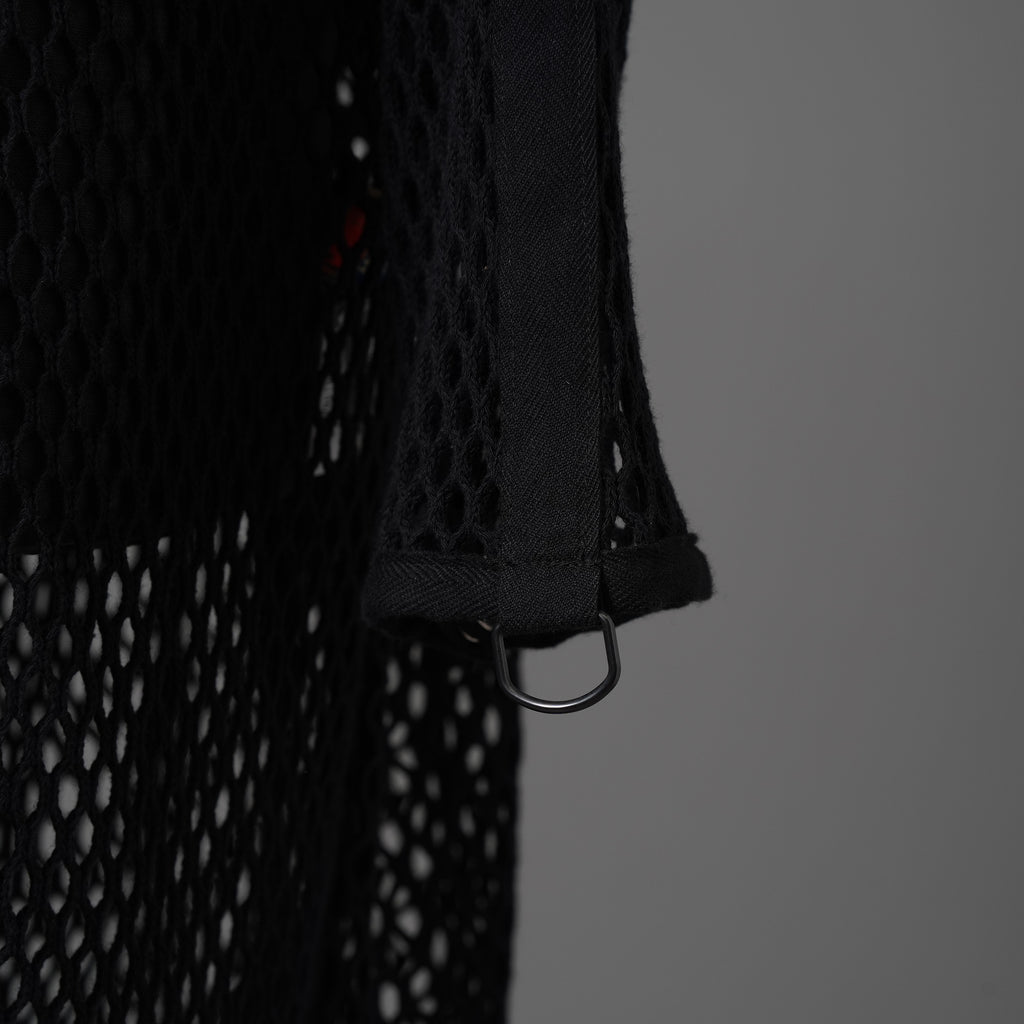 blackmeans ブラックミーンズ / 24SS 美品 メッシュ フーデット ロング ジャケット / 945-79GT-96-1 / size 3 (BLACK)