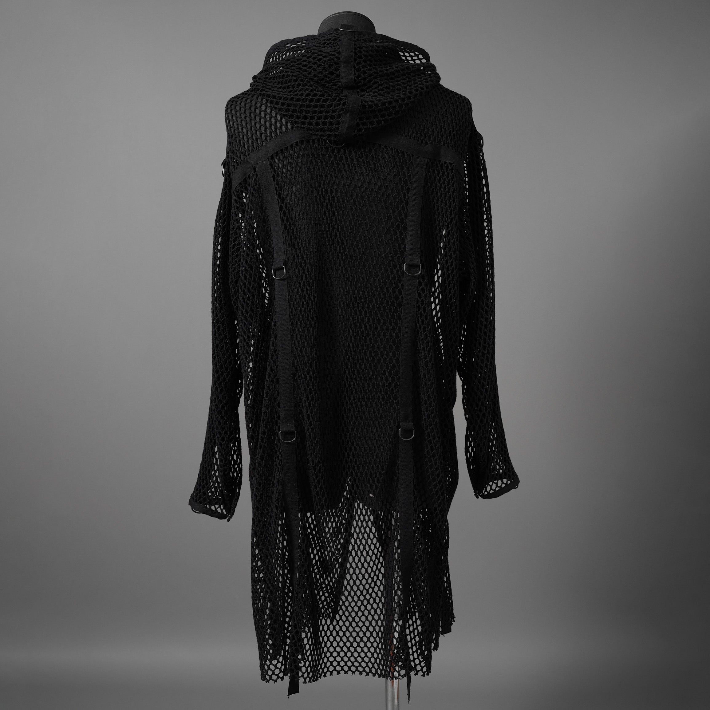 blackmeans ブラックミーンズ / 24SS 美品 メッシュ フーデット ロング ジャケット / 945-79GT-96-1 / size 3 (BLACK)