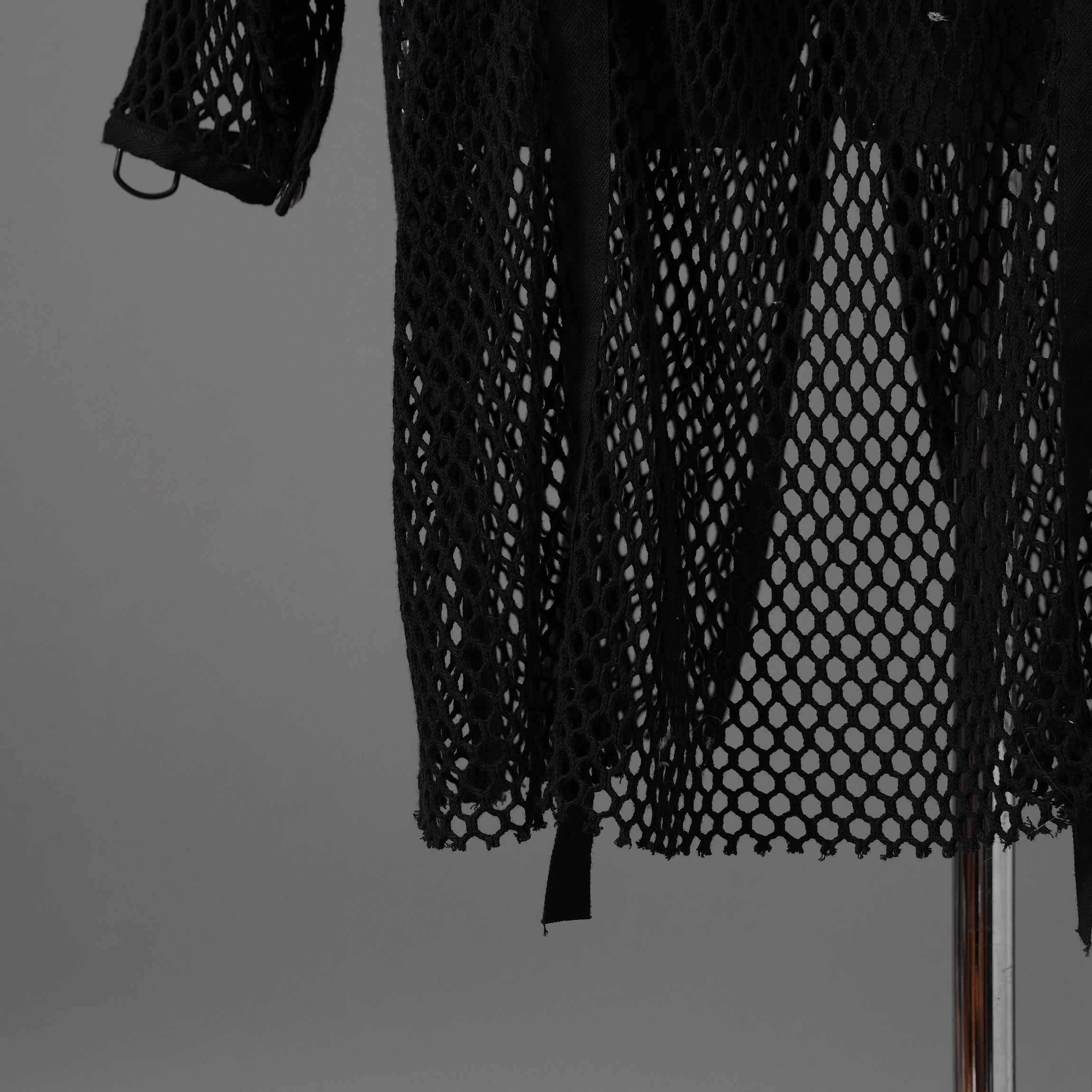 blackmeans ブラックミーンズ / 24SS 美品 メッシュ フーデット ロング ジャケット / 945-79GT-96-1 / size 3 (BLACK)