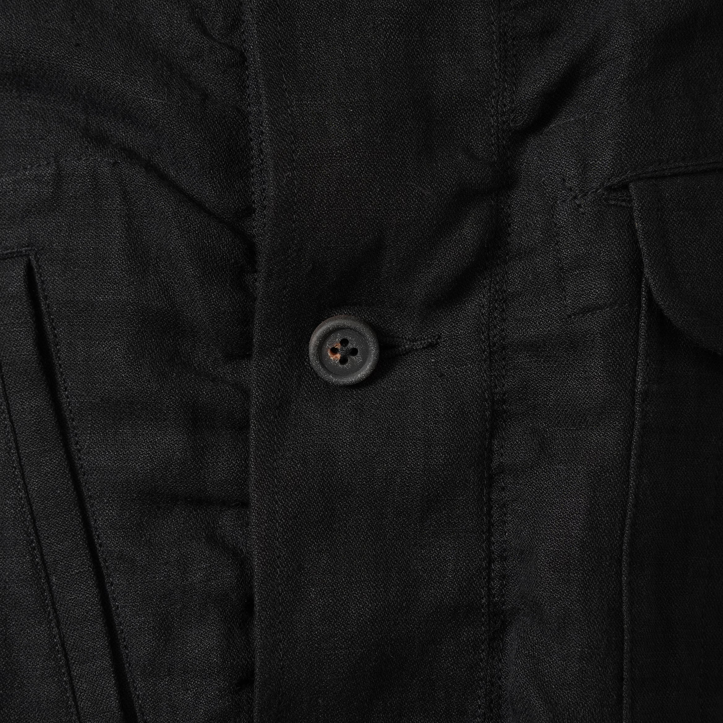 ZIGGY CHEN ジギーチェン / 24AW 美品 Stand Collar Long Shirt / リネン 長袖シャツ / OM2430722 /size 44 （BLACK）