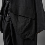 ZIGGY CHEN ジギーチェン / 24AW 美品 Stand Collar Long Shirt / リネン 長袖シャツ / OM2430722 /size 44 （BLACK）