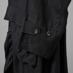 ZIGGY CHEN ジギーチェン / 24AW 美品 Stand Collar Long Shirt / リネン 長袖シャツ / OM2430722 /size 44 （BLACK）