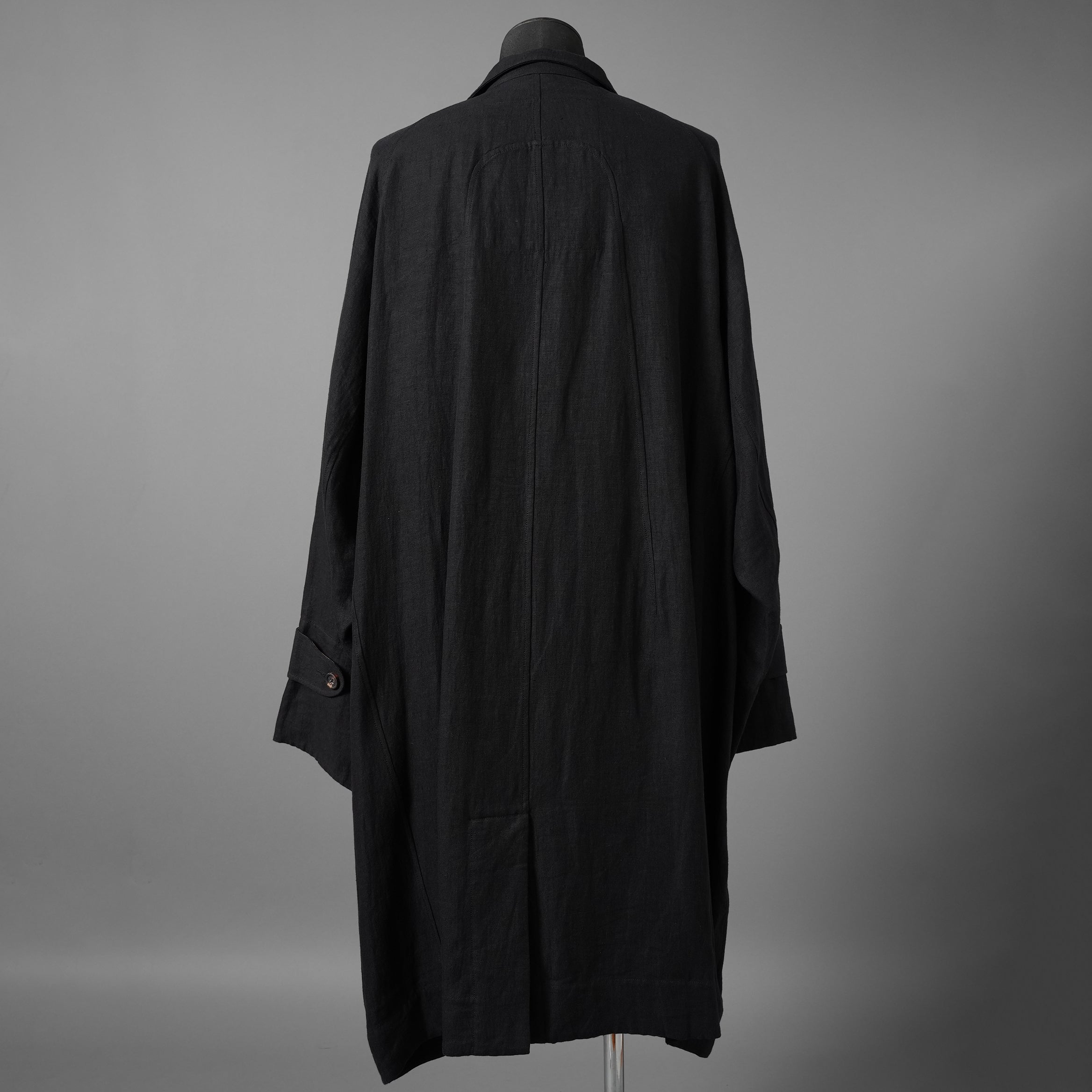 ZIGGY CHEN ジギーチェン / 24AW 美品 Stand Collar Long Shirt / リネン 長袖シャツ / OM2430722 /size 44 （BLACK）