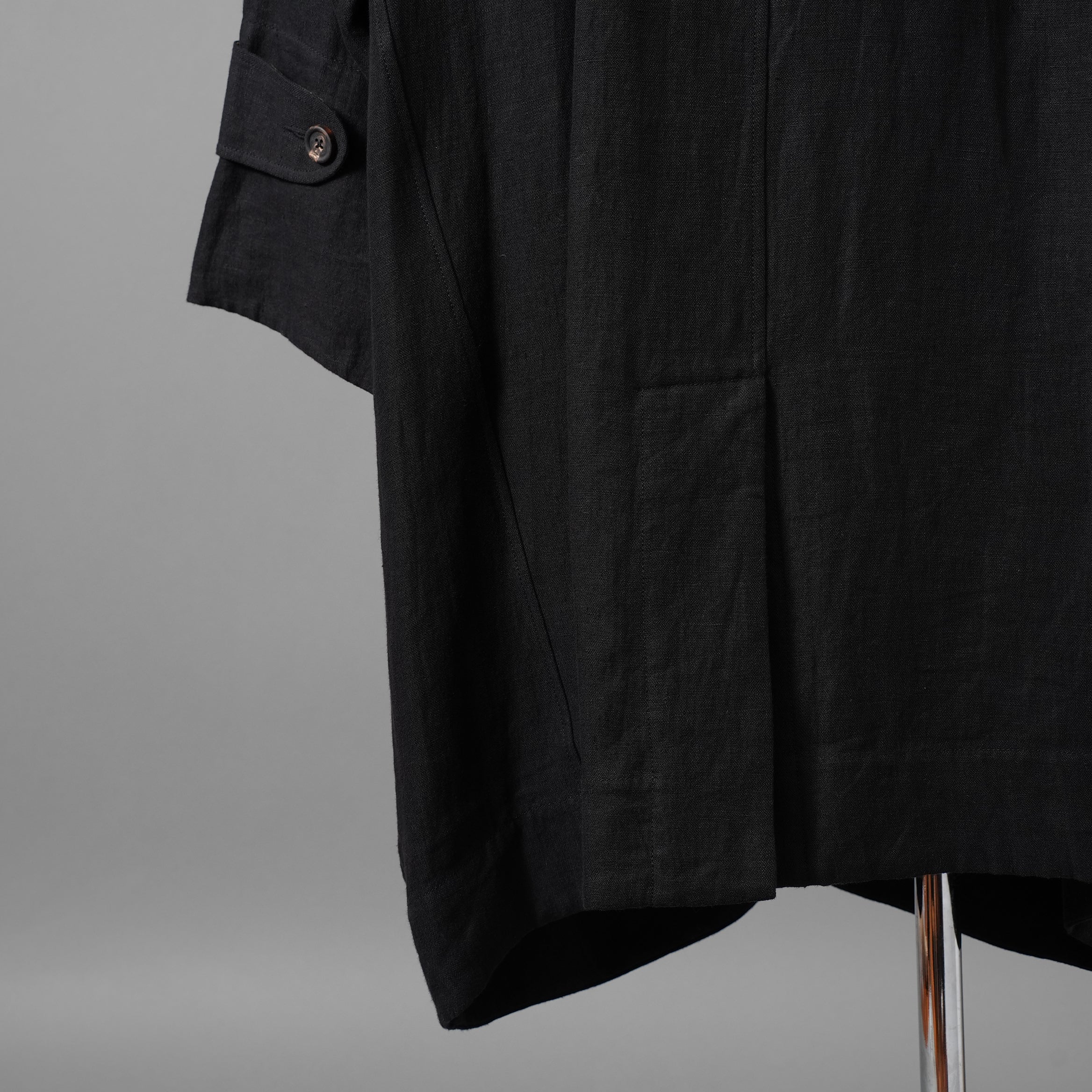 ZIGGY CHEN ジギーチェン / 24AW 美品 Stand Collar Long Shirt / リネン 長袖シャツ / OM2430722 /size 44 （BLACK）