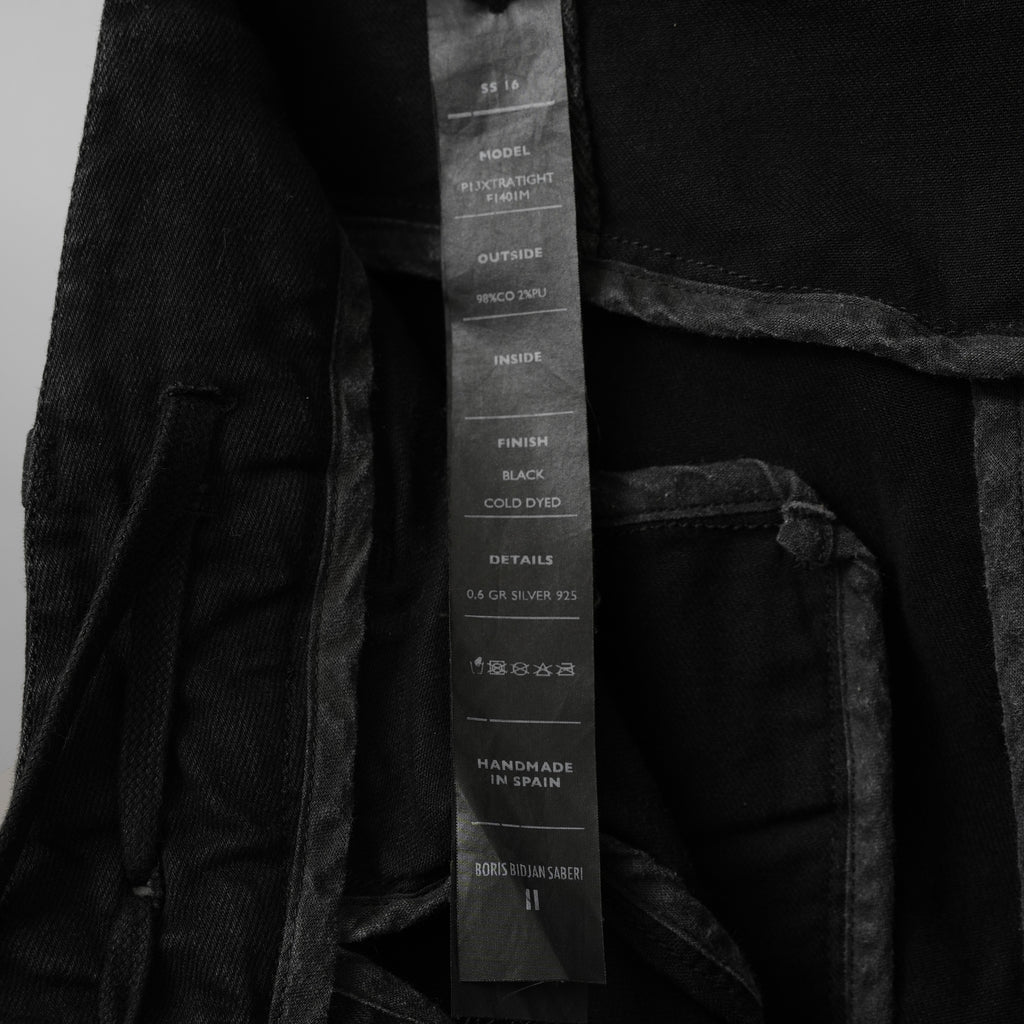 BORIS BIDJAN SABERI ボリスビジャンサベリ / 16SS P13 XTRATIGHT F1401M タイトフィット ストレッチデニム パンツ  / size  S (BLACK COLD DYED)