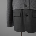INSCRIRE アンスクリア / 25AW 美品 HYBRID JACKET カーディガン ジャケット / 125AW-JK52 / size 2 (GREYxCHARCOAL) ユニセックス
