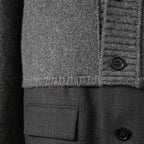 INSCRIRE アンスクリア / 25AW 美品 HYBRID JACKET カーディガン ジャケット / 125AW-JK52 / size 2 (GREYxCHARCOAL) ユニセックス