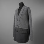 INSCRIRE アンスクリア / 25AW 美品 HYBRID JACKET カーディガン ジャケット / 125AW-JK52 / size 2 (GREYxCHARCOAL) ユニセックス
