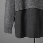 INSCRIRE アンスクリア / 25AW 美品 HYBRID JACKET カーディガン ジャケット / 125AW-JK52 / size 2 (GREYxCHARCOAL) ユニセックス