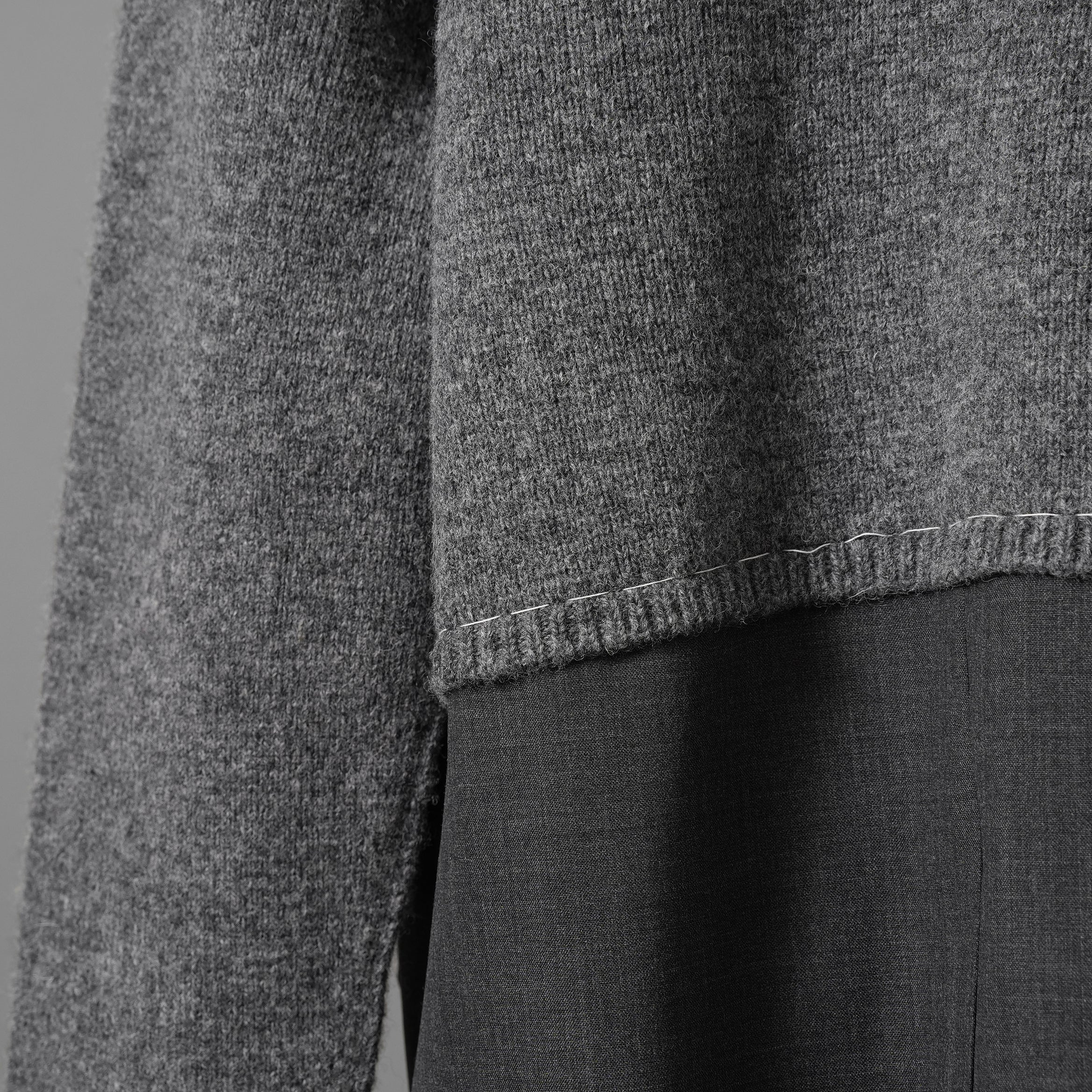 INSCRIRE アンスクリア / 25AW 美品 HYBRID JACKET カーディガン ジャケット / 125AW-JK52 / size 2 (GREYxCHARCOAL) ユニセックス