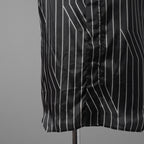 RICK OWENS リックオウエンス / 23SS 美品 EDFU GOLF SHIRT / ストライプ 半袖 シャツ / RU01C4292-JP1 / size 48 (BLACK)