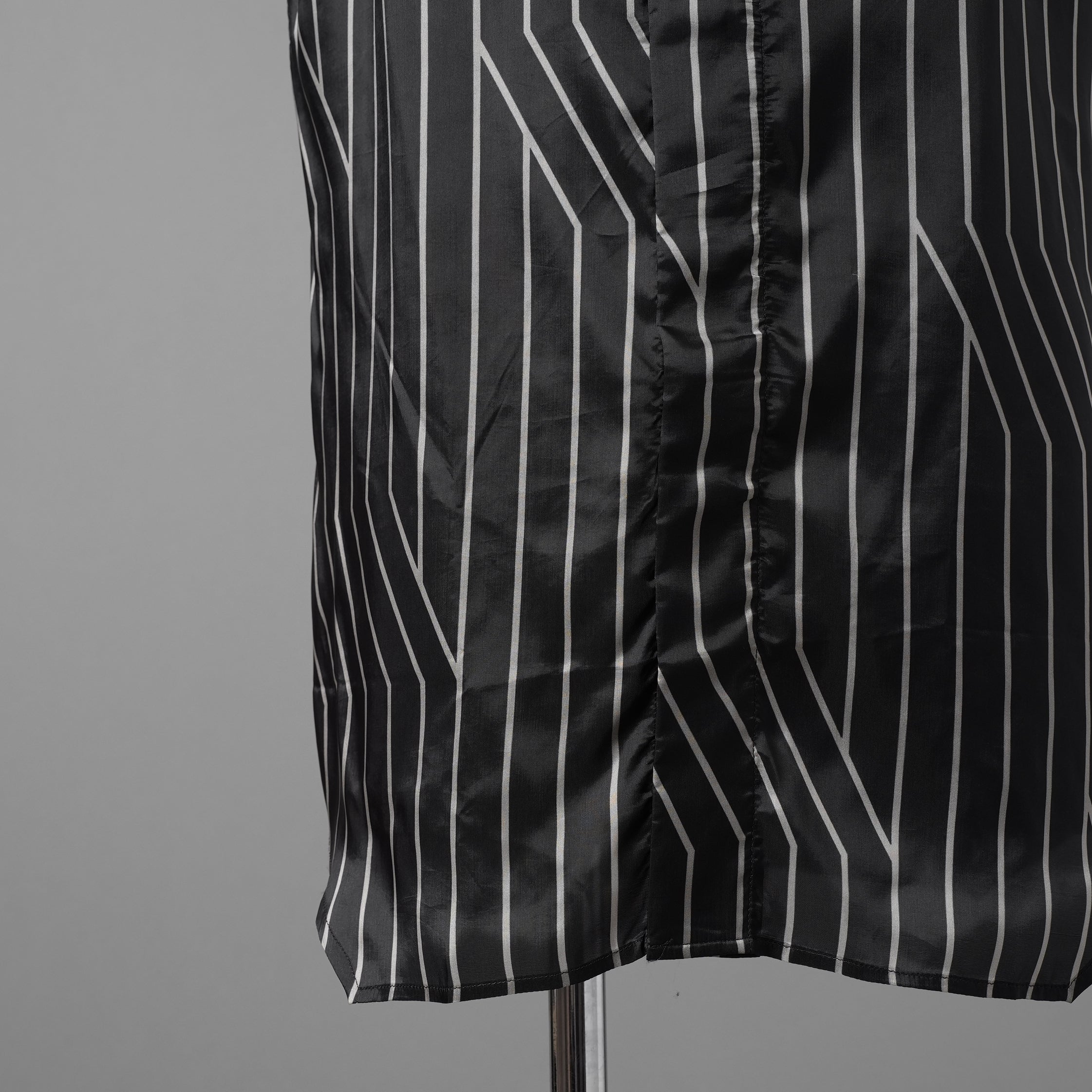 RICK OWENS リックオウエンス / 23SS 美品 EDFU GOLF SHIRT / ストライプ 半袖 シャツ / RU01C4292-JP1 / size 48 (BLACK)