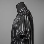 RICK OWENS リックオウエンス / 23SS 美品 EDFU GOLF SHIRT / ストライプ 半袖 シャツ / RU01C4292-JP1 / size 48 (BLACK)