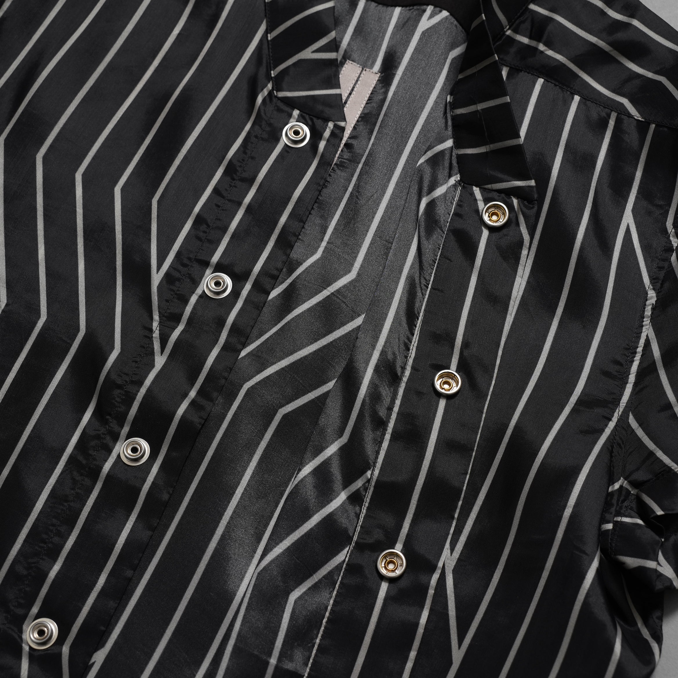 RICK OWENS リックオウエンス / 23SS 美品 EDFU GOLF SHIRT / ストライプ 半袖 シャツ / RU01C4292-JP1 / size 48 (BLACK)