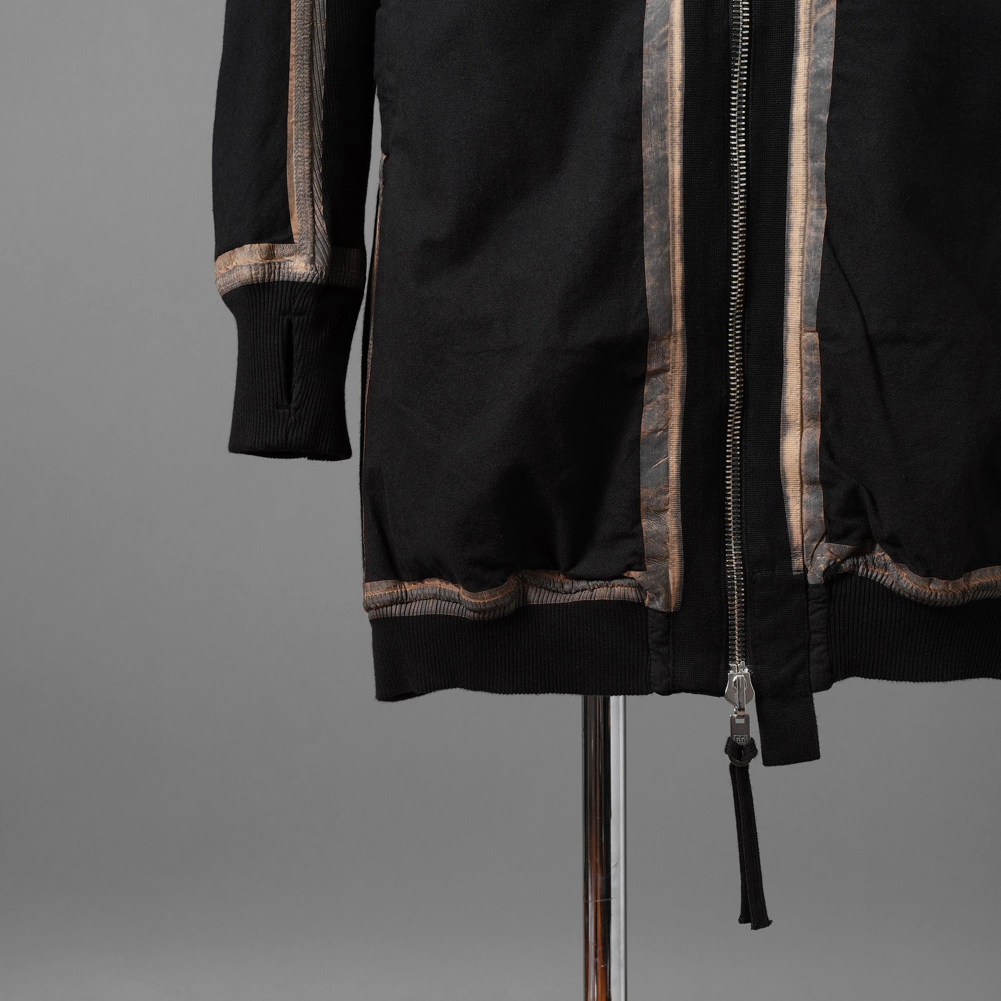 希少 BORIS BIDJAN SABERI ボリスビジャンサベリ / HYBRID ZIPPER3.1 ST  long Hooded Zip Jacket - Reversible - Seam Taped - Object Dyed / FKU10001 + FTO00002 / ロング フーディー ジャケット / size S (BLACK）