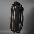 希少 BORIS BIDJAN SABERI ボリスビジャンサベリ / HYBRID ZIPPER3.1 ST  long Hooded Zip Jacket - Reversible - Seam Taped - Object Dyed / FKU10001 + FTO00002 / ロング フーディー ジャケット / size S (BLACK）