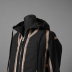 希少 BORIS BIDJAN SABERI ボリスビジャンサベリ / HYBRID ZIPPER3.1 ST  long Hooded Zip Jacket - Reversible - Seam Taped - Object Dyed / FKU10001 + FTO00002 / ロング フーディー ジャケット / size S (BLACK）