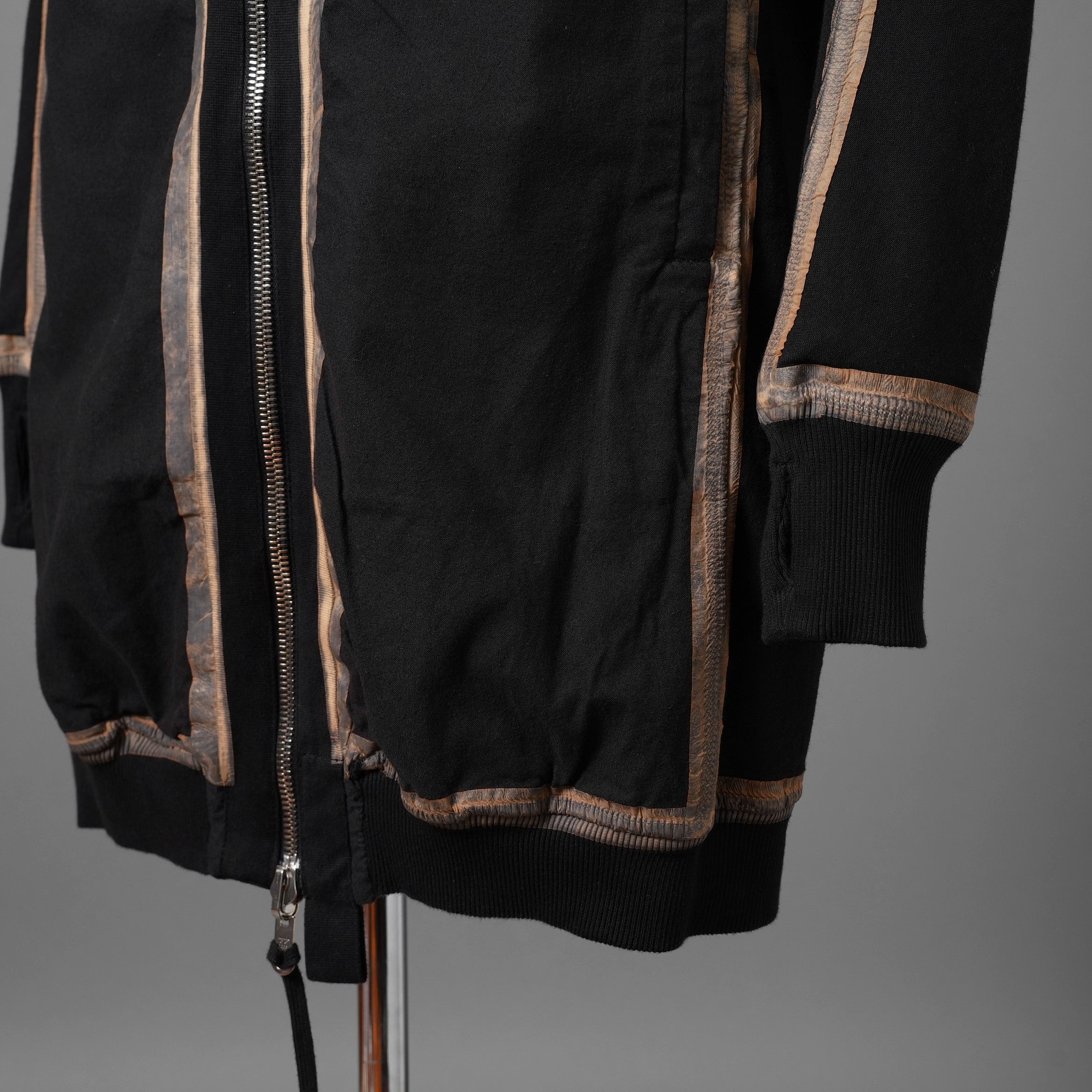 希少 BORIS BIDJAN SABERI ボリスビジャンサベリ / HYBRID ZIPPER3.1 ST  long Hooded Zip Jacket - Reversible - Seam Taped - Object Dyed / FKU10001 + FTO00002 / ロング フーディー ジャケット / size S (BLACK）