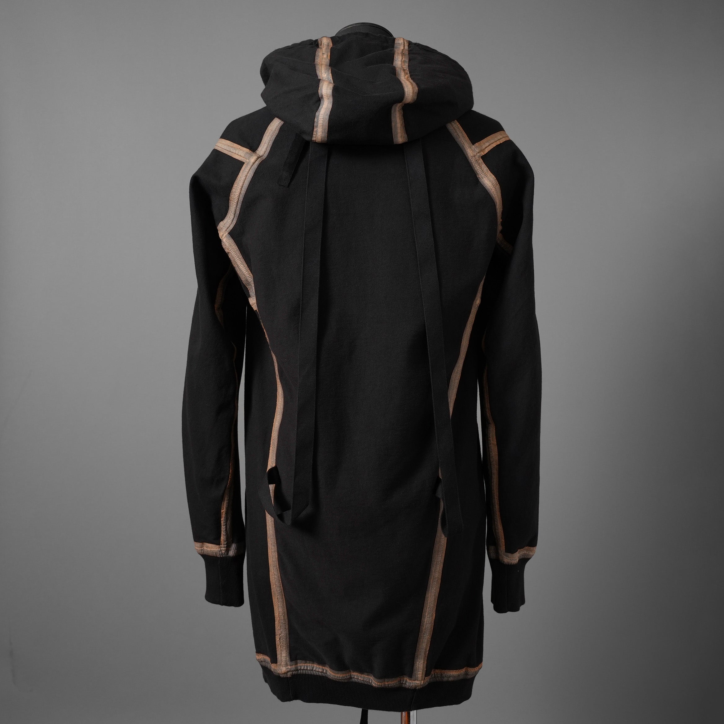 希少 BORIS BIDJAN SABERI ボリスビジャンサベリ / HYBRID ZIPPER3.1 ST  long Hooded Zip Jacket - Reversible - Seam Taped - Object Dyed / FKU10001 + FTO00002 / ロング フーディー ジャケット / size S (BLACK）