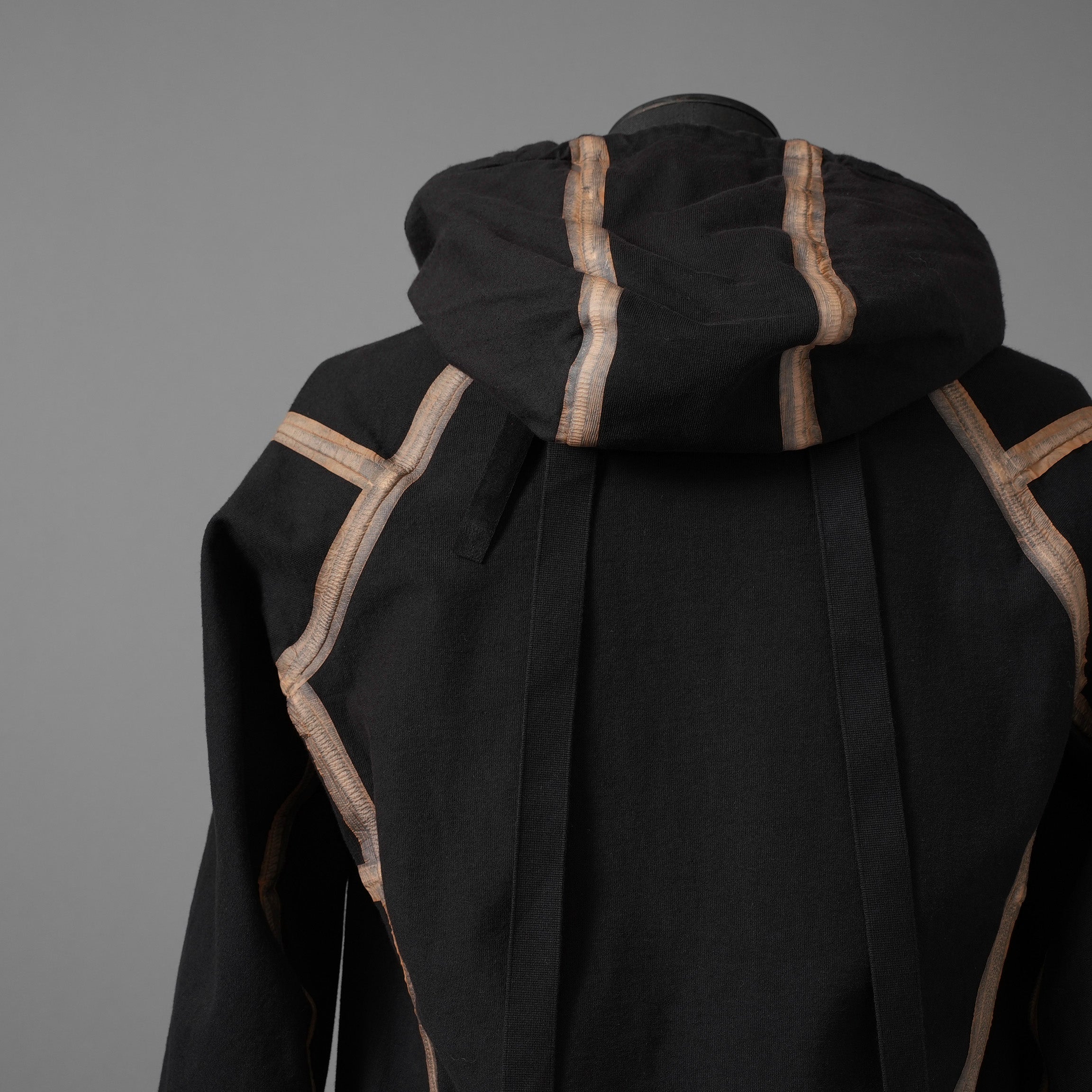 希少 BORIS BIDJAN SABERI ボリスビジャンサベリ / HYBRID ZIPPER3.1 ST  long Hooded Zip Jacket - Reversible - Seam Taped - Object Dyed / FKU10001 + FTO00002 / ロング フーディー ジャケット / size S (BLACK）