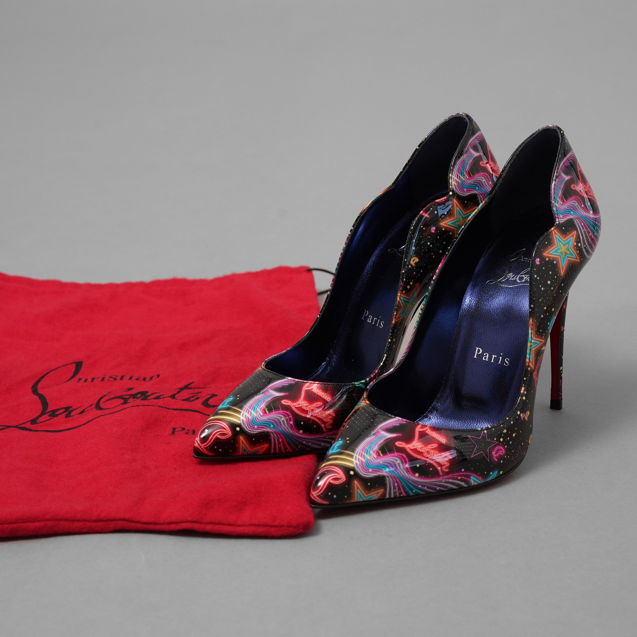 未使用 Christian Louboutin クリスチャン ルブタン / 23SS  ホット・チック Hot Chick  パテント スターライト パンプス シューズ / size 36 (23cm) BLACK レディース