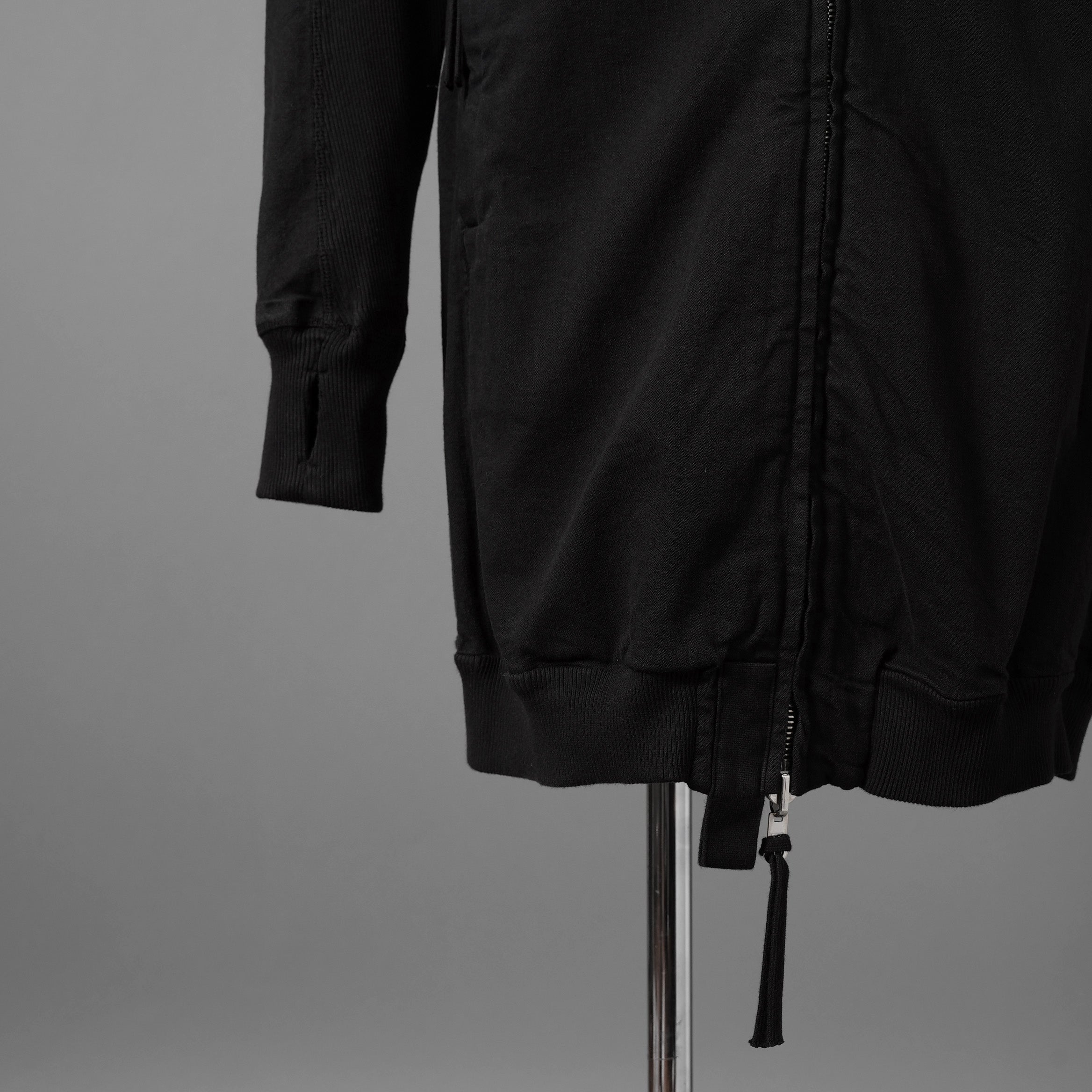 希少 BORIS BIDJAN SABERI ボリスビジャンサベリ / HYBRID ZIPPER3.1 ST  long Hooded Zip Jacket - Reversible - Seam Taped - Object Dyed / FKU10001 + FTO00002 / ロング フーディー ジャケット / size S (BLACK）