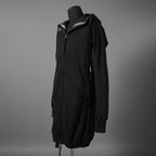 希少 BORIS BIDJAN SABERI ボリスビジャンサベリ / HYBRID ZIPPER3.1 ST  long Hooded Zip Jacket - Reversible - Seam Taped - Object Dyed / FKU10001 + FTO00002 / ロング フーディー ジャケット / size S (BLACK）